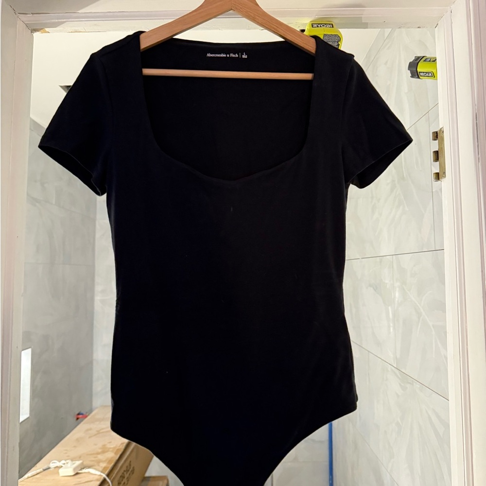 Abercrombie & Fitch Black Short Sleeve Bodysuit